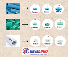 Full Set 4", 6", and 8" Beveling Tools For PVC C900 Blue Brute Water Pipe One Adapter for 6" and 8" tools for drill use included.